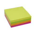 Notes Stick'N NEON Cube 4 ass. neon farver 76x76mm