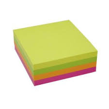 Notes Stick\'N NEON Cube 4 neon farver 76x76mm  320 ark