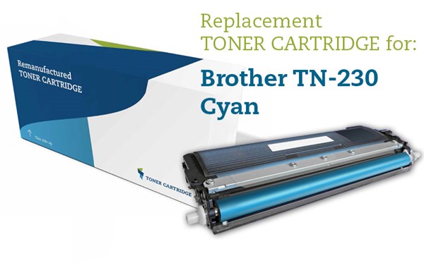 Cyan lasertoner 230C - Brother TN230C - 1.400 sider.