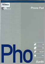 1 x Phone Pad Blokke A4 a´100 sider - 60gr. (Top limet)