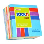 Notes Stick'N NEON Cube 4 farver 51x51mm  250 ark