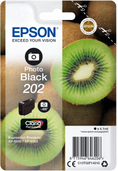 Foto sort blækpatron 202 - Epson - 4,1ml.