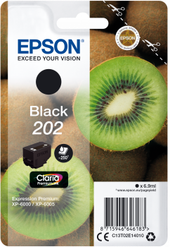 Sort blækpatron 202 - Epson - 6,9ml.