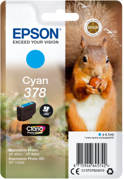 Cyan blækpatron - Epson 378 - 4,1 ml