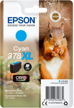 Cyan blækpatron - Epson 378XL - 9,3 ml