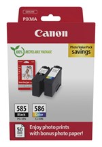 2-pak sort og farvet patron - Canon PG-585 + CL-586  - 7,3 ml + 9,9 ml