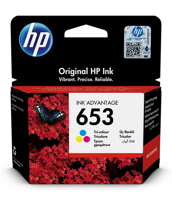 3-i-en pigmenteret farve blækpatron - HP nr.653 - 200 sider