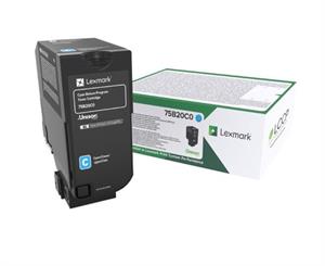 Cyan lasertoner - Lexmark 75B20C0  - 10.000 sider