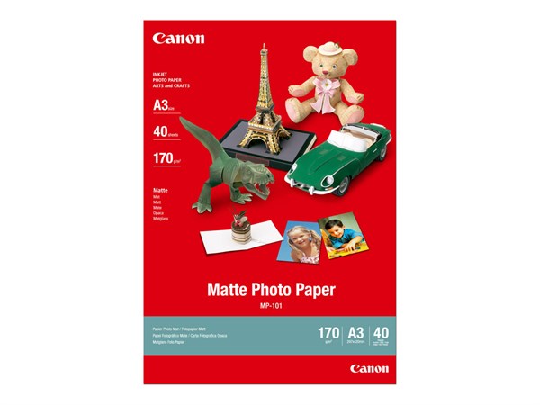 <b>Matte</B> fotopapir inkjet A3 - Canon MP-101 - <br>170gr. - 40 ark