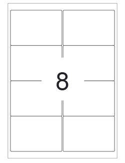 Etiketter A4 - 8 label pr. ark (800 labels)