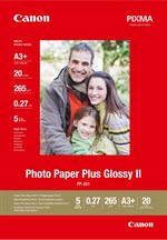 <b>Plus Glossy II</B> fotopapir inkjet A3 - Canon PP-201 - <br>265gr. - 20 ark