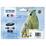 4-Pak B/C/M/Y patroner - Epson 26XL - 1x500+3x700 sider