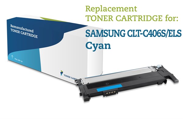 Cyan lasertoner C406 - Samsung - 1.000 sider