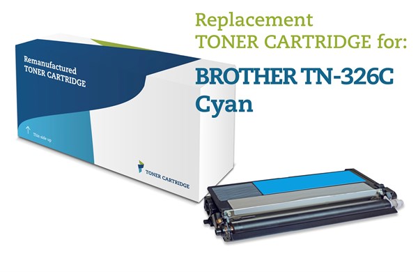 Cyan lasertoner TN326C - Brother TN-326C - 3.500 sider.