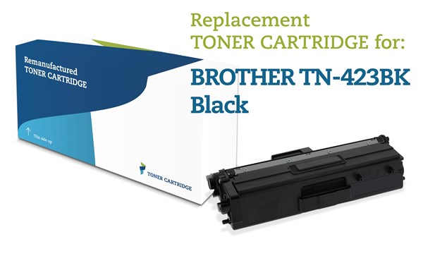 Sort lasertoner TN423BK - Brother - 6.500 sider.