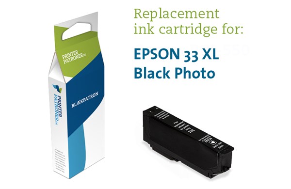 Photo sort blækpatron - Epson 33XL - 11 ml