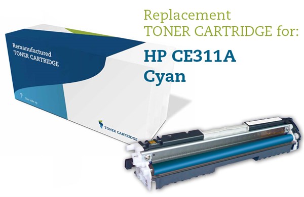 Cyan lasertoner - HP 126A / Canon 729 - 1.000 sider