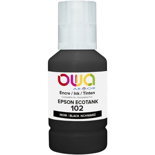 Sort blæk - Epson Nr.102 - Uoriginal - 127 ml.