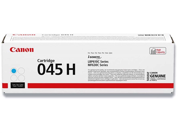 Cyan lasertoner - Canon 045H - 2.200 sider.