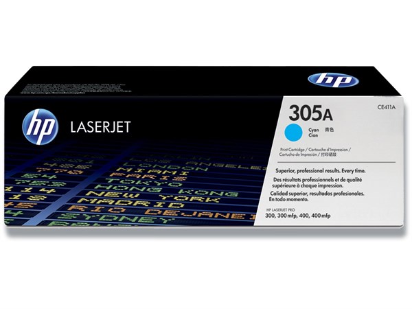 Cyan lasertoner - HP 305A - 2.600 sider