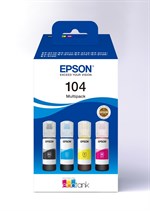 4-Pak B/C/M/Y patroner (flasker) - Epson 104 - 4 x 65 ml.