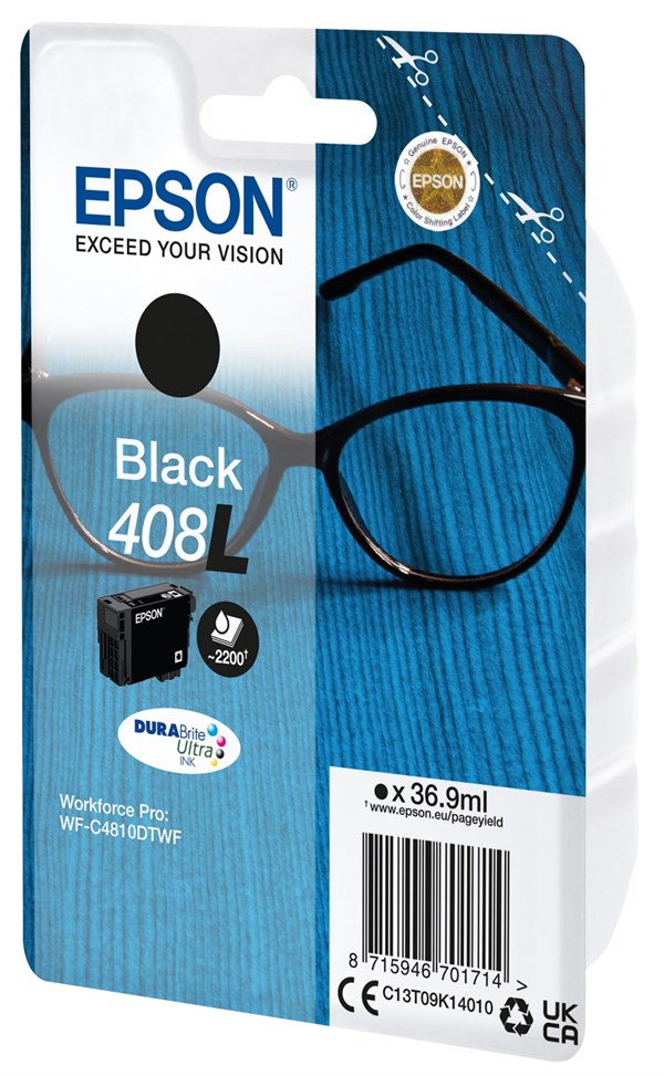 Sort blækpatron - Epson 408L - 36,9 ml.