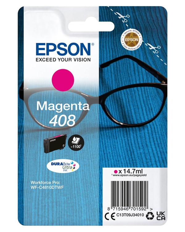 Magenta blækpatron - Epson 408 - 14,7 ml.