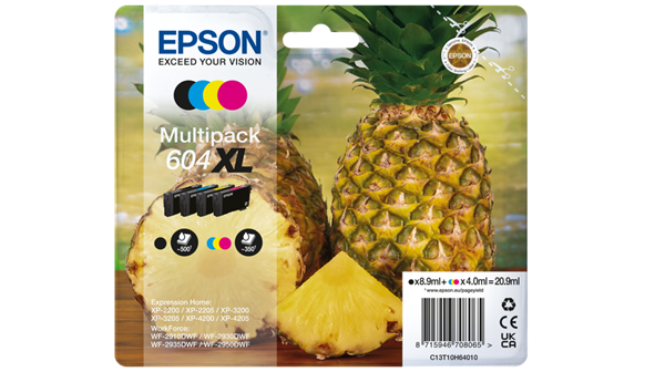 4-Pak BK/C/M/Y patroner - Epson 604XL - 1x8,9/3x4,0 ml.