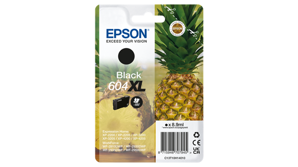 Sort blækpatron - Epson 604XL - original - 8,9 ml.