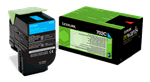Cyan lasertoner - Lexmark 702C - 1.000 sider