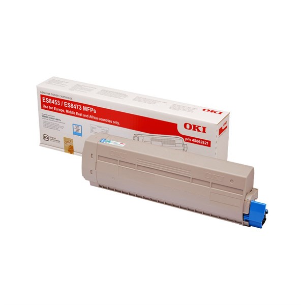 Cyan lasertoner - OKI 45862821 - 10.000 sider