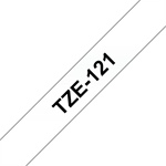 Sort tekst / klar tape - 9mm x 8m - Original TZe-121 Brother tape