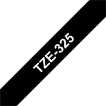 Hvid tekst / sort tape - 9mm x 8m - Original TZe-325 Brother tape