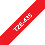 Hvid tekst / rød tape - 12mm x 8m - Original TZe-435 Brother tape