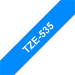Hvid tekst / blå tape - 12mm x 8m - Original TZe-535 Brother tape