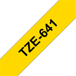 Sort tekst / gul tape - 18mm x 8m - Original TZe-641 Brother tape