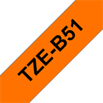 Sort tekst / orange tape - 24mm x 8m - Original TZe-B51 Brother tape