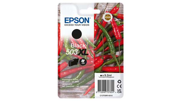 Sort blækpatron - Epson 503XL - original - 9,2 ml.