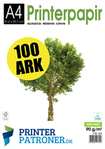 Kopipapir Hvid A4 - <br>90g. - <font color="red">100 ARK !!!</font>