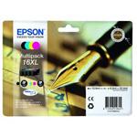 4-Pak BK/C/M/Y patroner - Epson 16XL - 1x12,9ml + 3x6,5ml