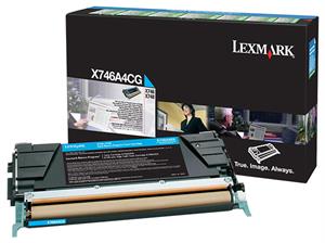 Cyan lasertoner - Lexmark C746 - 7.000 sider