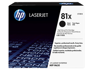 Sort lasertoner - HP nr.81X - 25.000 sider