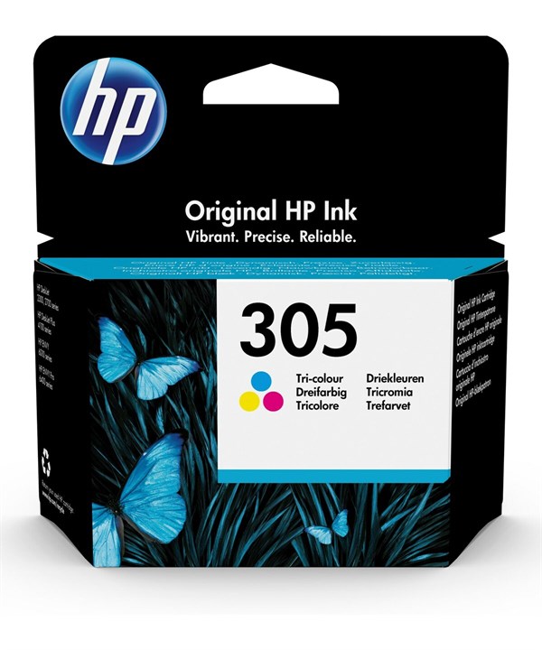 3-i-en farve blækpatron - HP nr.305 - 100 sider