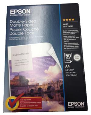 Dobbelt sidet mat foto papir A4 - Epson-<br>178gr. - 50 ark