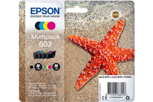 4-Pak BK/C/M/Y patroner - Epson 603 - 1x3,4/3x2,4 ml.