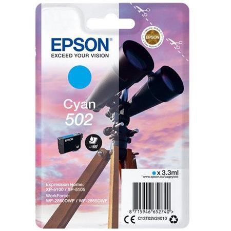 Cyan blækpatron - Epson 502 - 3,3 ml