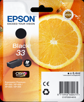 Sort blækpatron - Epson 33 - 6,2ml