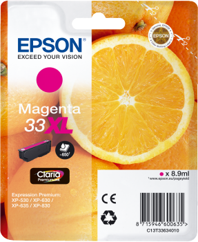 Magenta blækpatron - Epson 33XL - 8,9ml