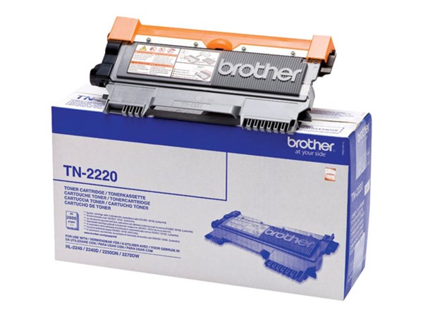 Sort lasertoner TN-2220 - Brother - 2.600 sider.